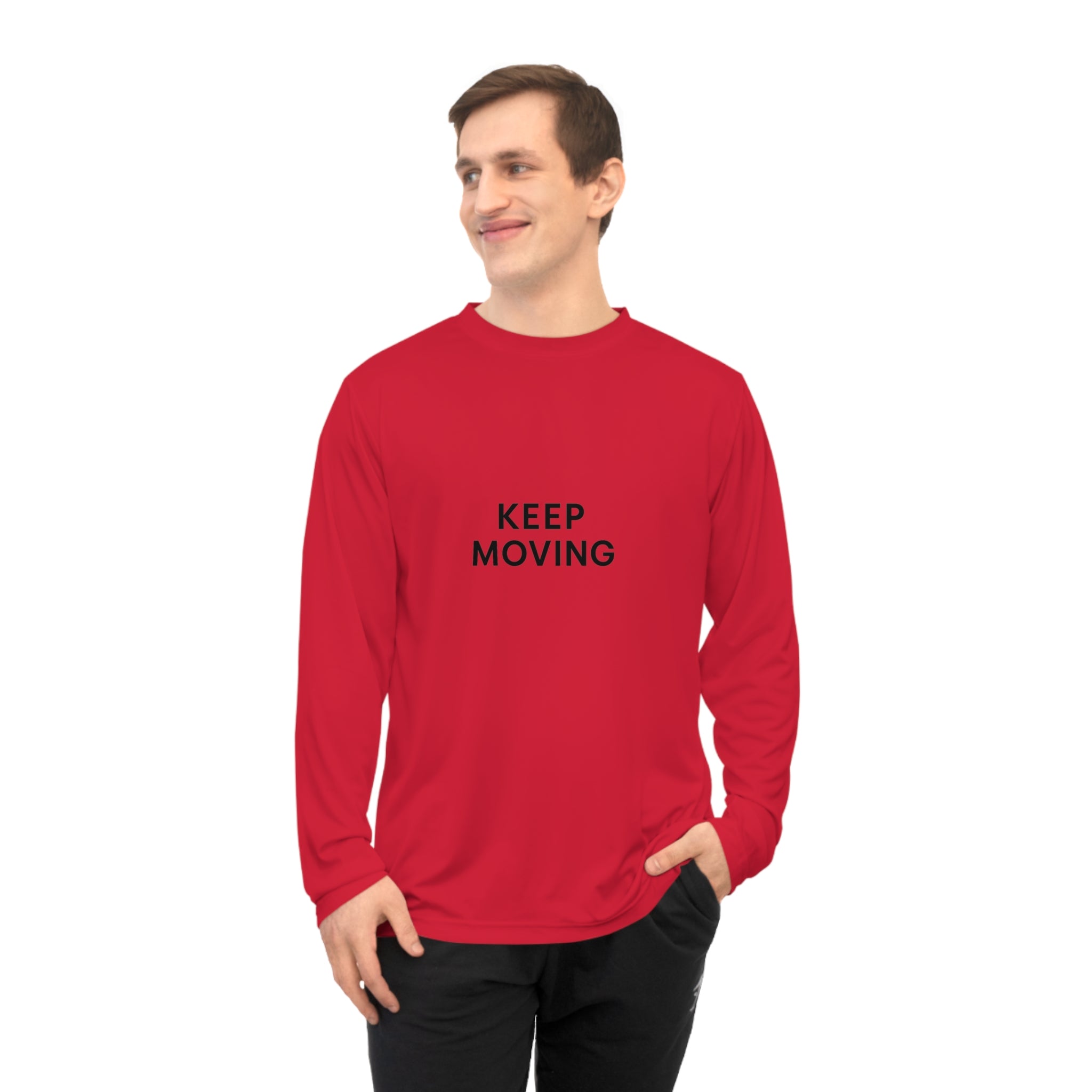 Unisex Performance Long Sleeve Shirt - "Keep Moving" Activewear