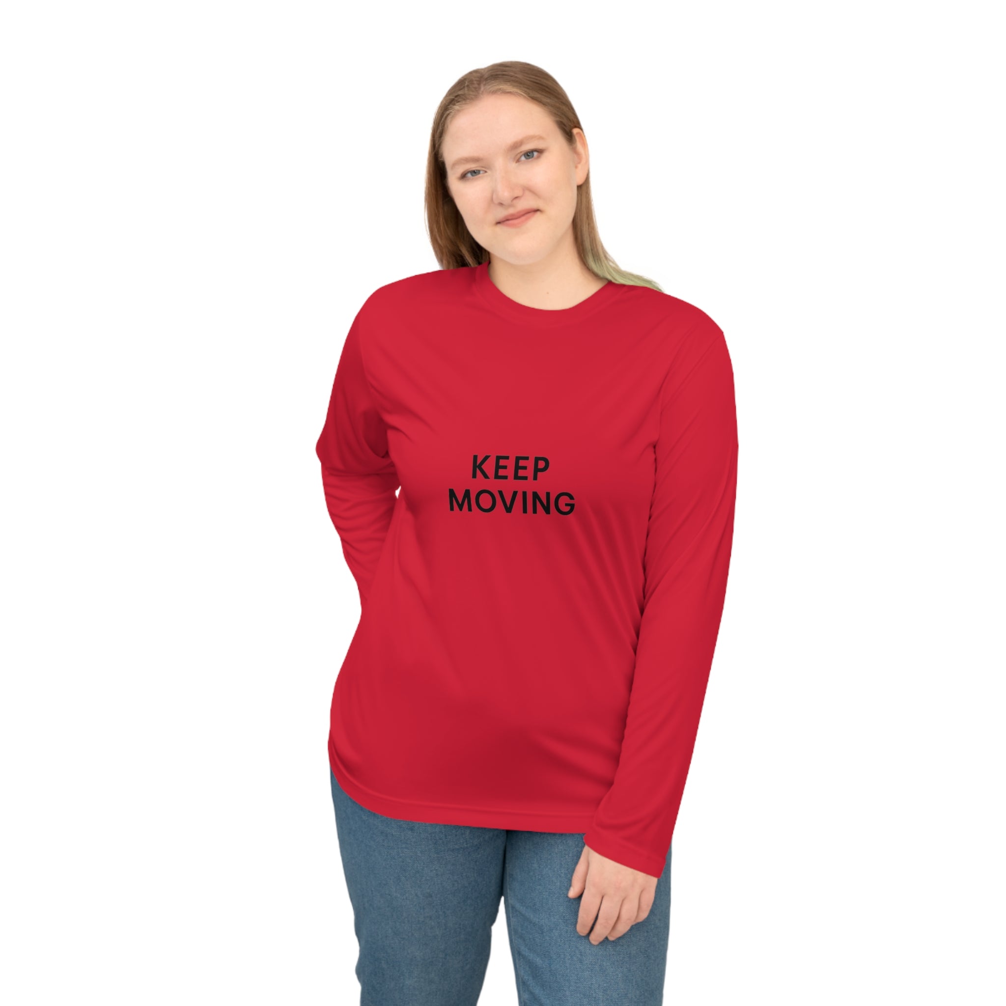 Unisex Performance Long Sleeve Shirt - "Keep Moving" Activewear
