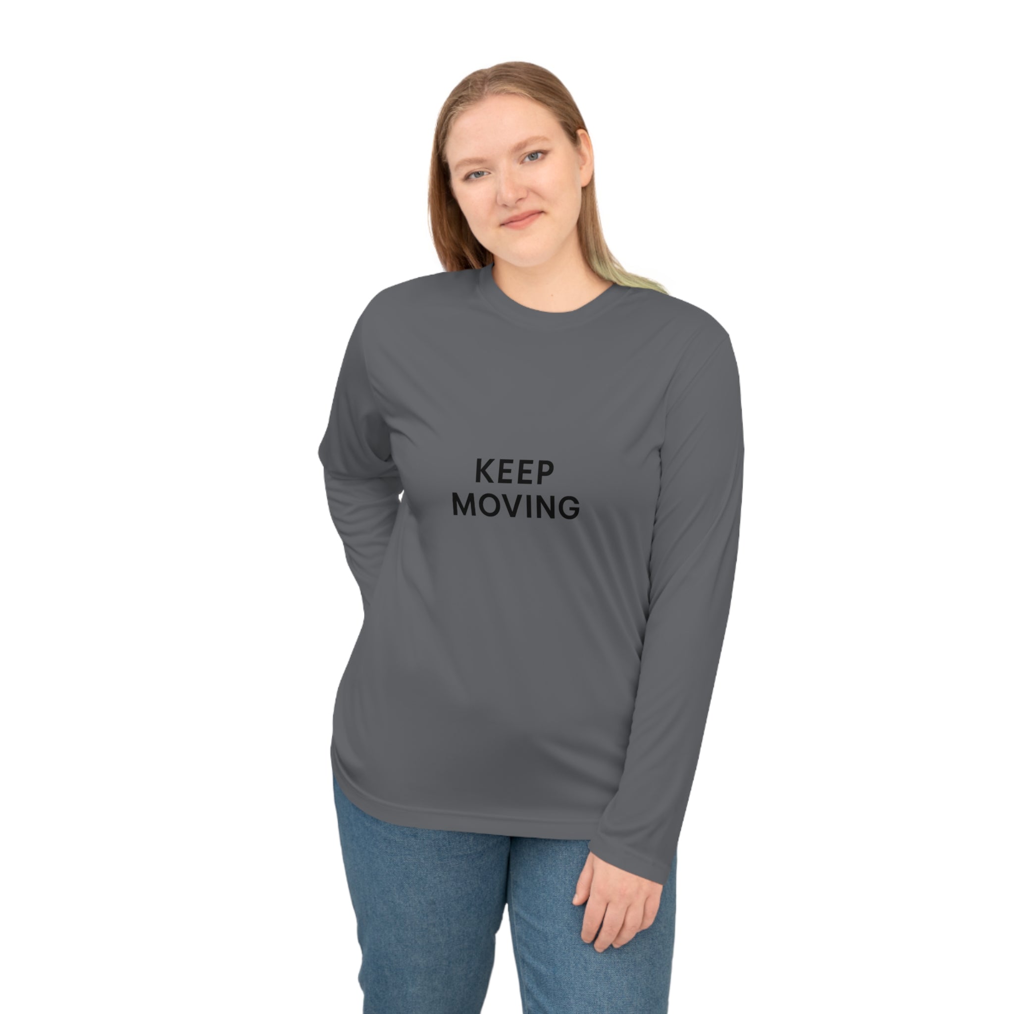 Unisex Performance Long Sleeve Shirt - "Keep Moving" Activewear